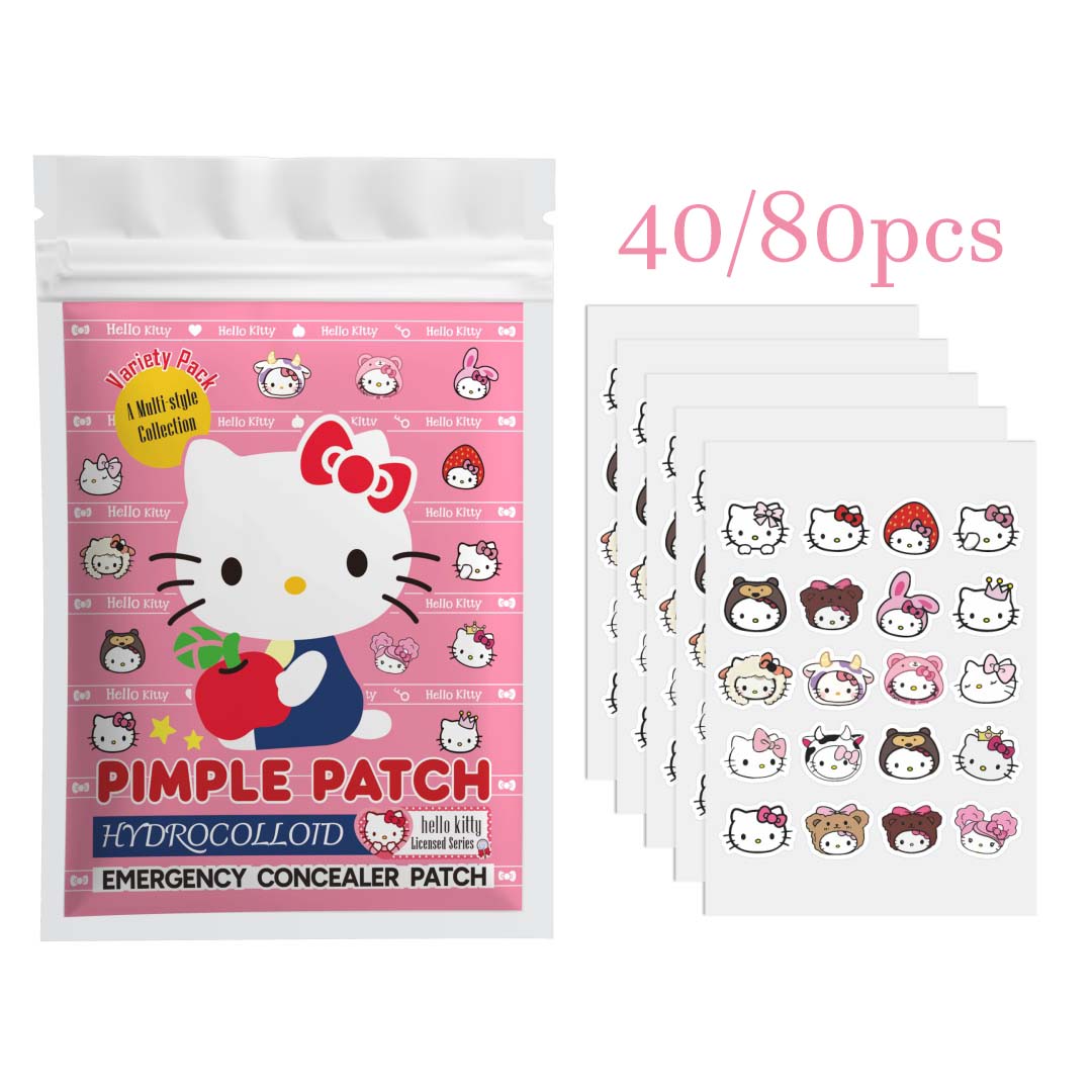 Skincare Moisturizer - 40/80PCS Hello Kitty Acne Patches, Hydrocolloid